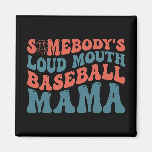 Imán Loudmouth Baseball Mama (Frente)