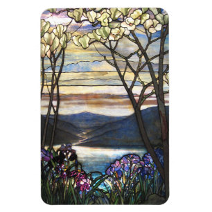 Imán Louis Comfort Tiffany - Vidrio manchado 4 Magnolia