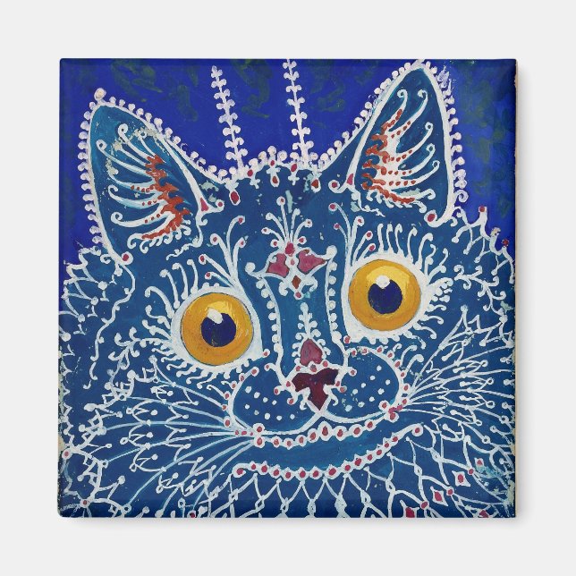 Imán Louis Wain Psychedelic Blue Cat (Frente)