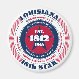 Imán Louisiana Circle Typography Souvenir Magnet