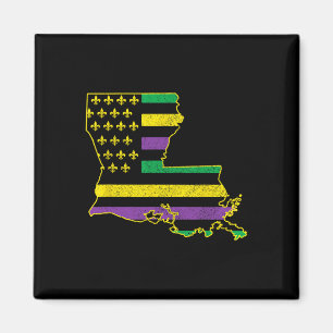 Imán Louisiana Mapa del estado de la bandera estadounid