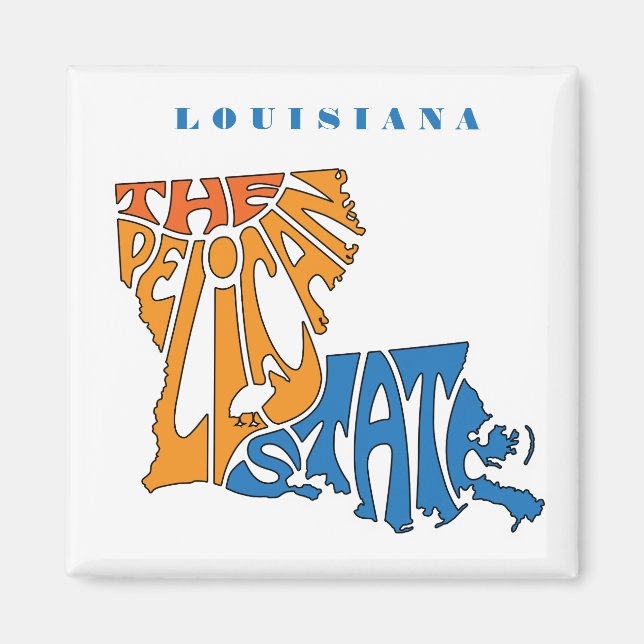 Imán Louisiana Nickname Word Art (Frente)