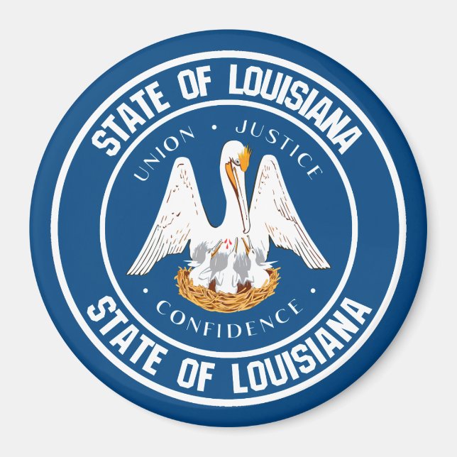 Imán Louisiana Round Emblem (Frente)