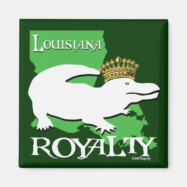 Imán Louisiana Royalty (cogador blanco) (Frente)