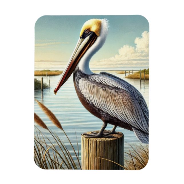 Imán Louisiana State Bird Brown Pelican (Vertical)