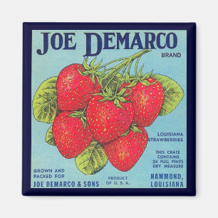 Imán Louisiana Stawberry Crate Label