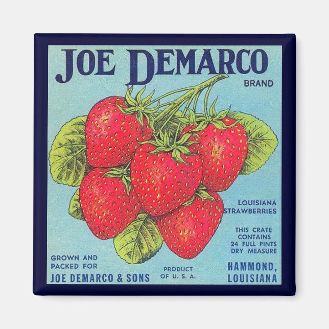 Imán Louisiana Stawberry Crate Label (Frente)