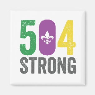 Imán Louisiana Strong 504 NOLA Strong Mardi Gras