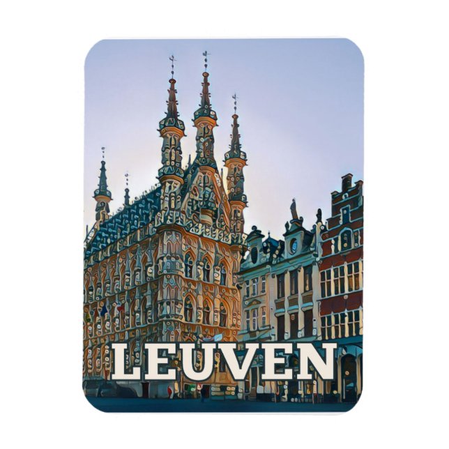 Imán Louvain Belgique Photo Vintage (Vertical)