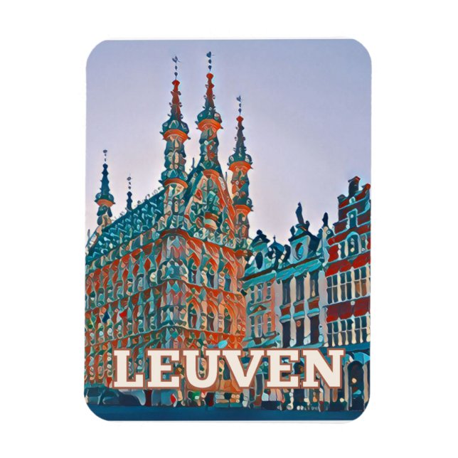Imán Louvain Belgique Photo Vintage  (Vertical)