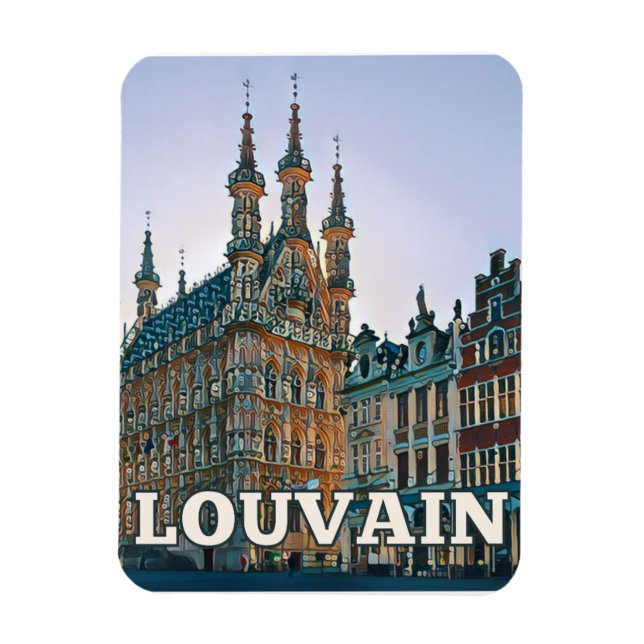 Imán Louvain Belgique Photo Vintage (Vertical)