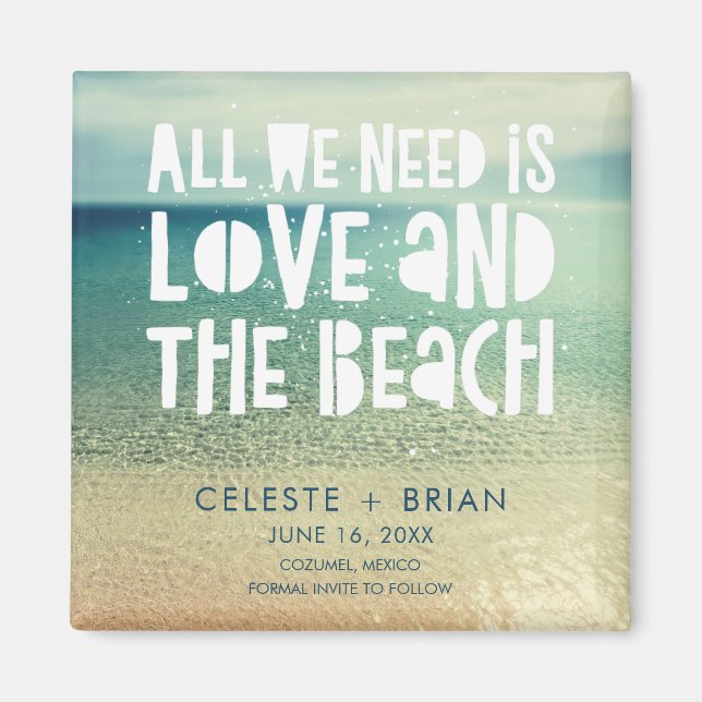 Imán Love and the Beach Wedding Save the Date (Frente)