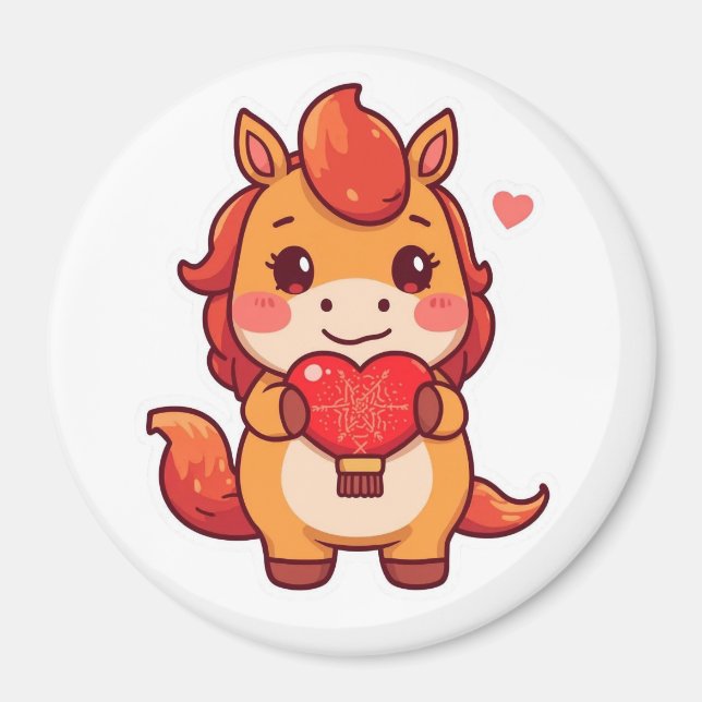 Imán Love at First Gallop Fire Horse Valentine Chinese  (Frente)
