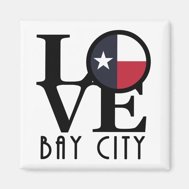 Imán LOVE Bay City Texas (Frente)