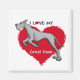 Imán Love Black Great Dane