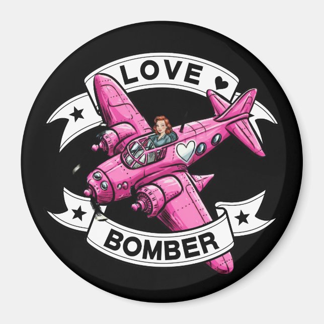 Imán Love Bomber Pilot Pink (Frente)