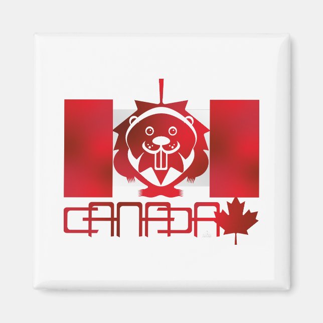 Imán  LOVE Castor/ Maple Bandera Canada by Masanser (Frente)