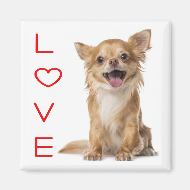 Imán Love Chihuahua Puppy Dog Fridge Magnet (Frente)