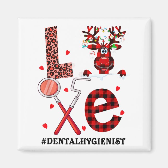 Imán Love Dental Christmas Reindeer Dental Squad Xmas D (Frente)