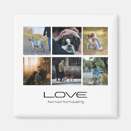 Imán Love Dog Family Portrait Collage Design