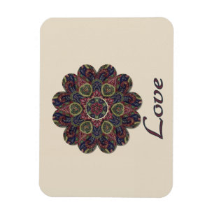 Imán LOVE Fabric Collage Flower Inspiration Series