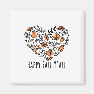 Imán Love Fall Y'all Leopard Pumpkin Temporada Otoño Mu