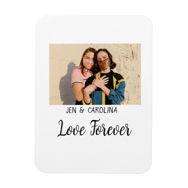 Imán Love Forever LGbtq pareja orgullo agregar nombre d (Vertical)