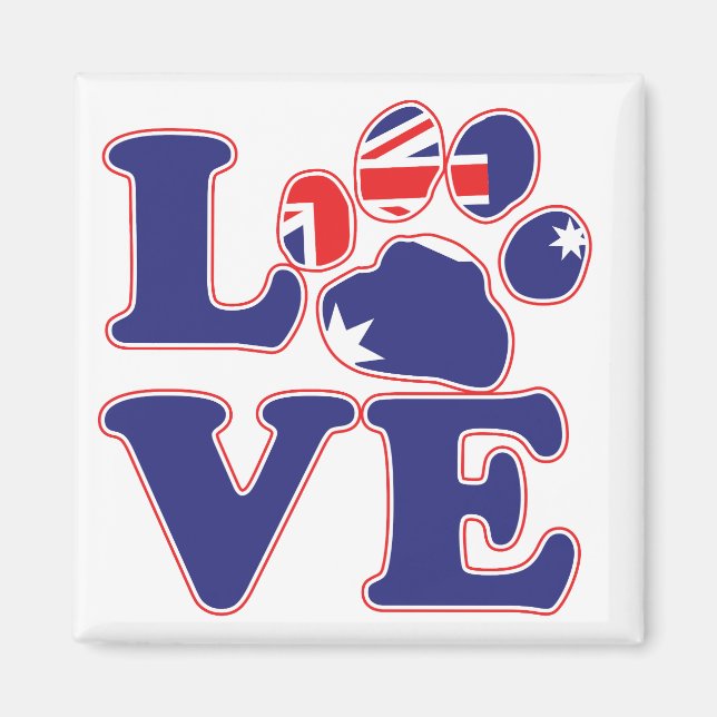 Imán Love-From-Australia-Paw-Print (Frente)