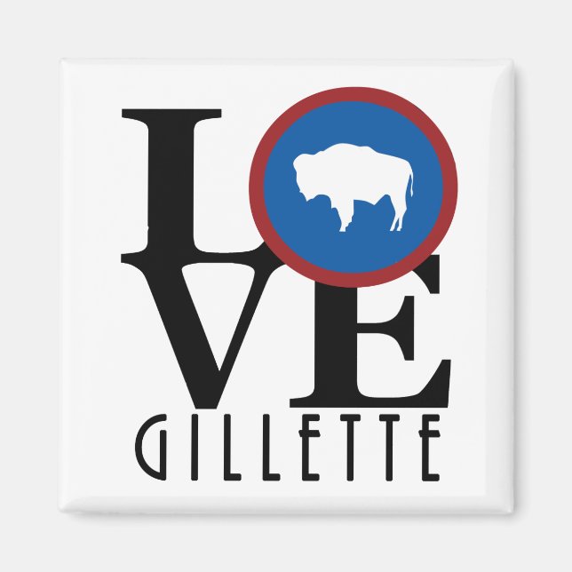 Imán LOVE Gillette Wyoming (Frente)