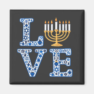 Imán Love Hanukkah Jewish Holiday Menorah