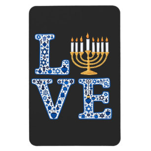 Imán Love Hanukkah Jewish Holiday Menorah