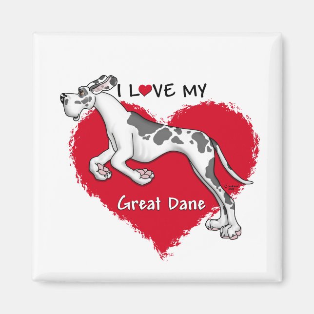 Imán Love Harlequin Great Dane UC (Frente)