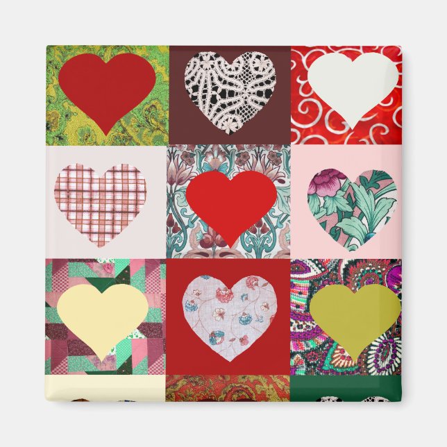 Imán Love Hearts Quilt (Frente)