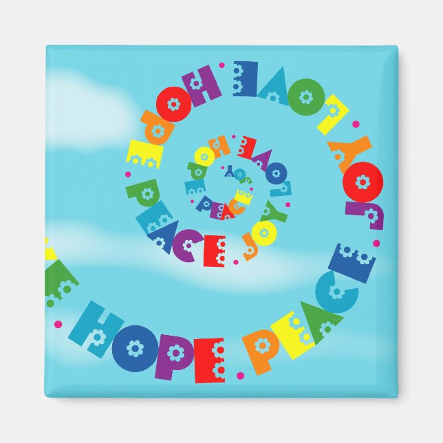 Imán Love Hope Peace Joy Magnet (Frente)