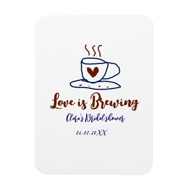 Imán Love is Brewing marrón azul despedida de soltera a (Vertical)
