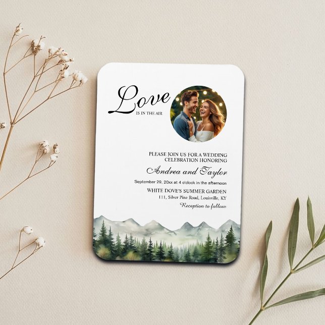 Imán Love is in the air Photo Wedding Invitation (Subido por el creador)