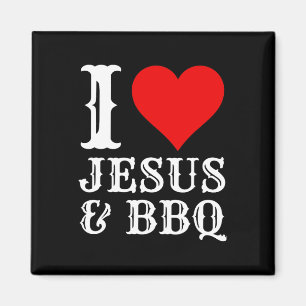 Imán Love Jesus Bbq Orgulloso Christian Food Grill Smo