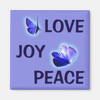Imán Love Joy Peace Purple Butterflies