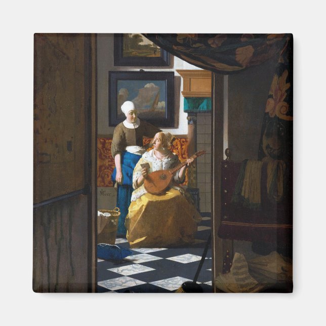 Imán Love Letter, Johannes Vermeer (Frente)