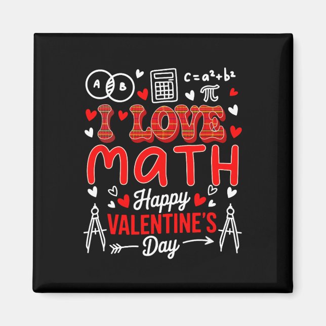 Imán Love Math Happy Valentine's Day Math Teacher Stude (Frente)