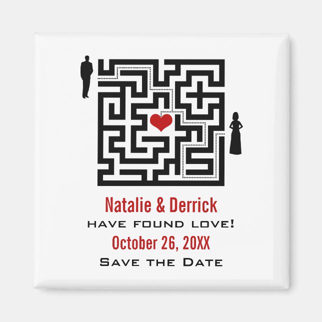 Imán Love Maze Save the Date Magnet (Frente)