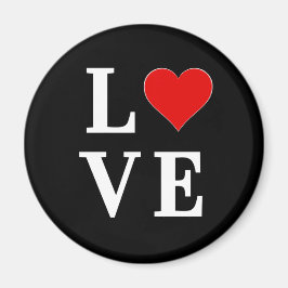 Imán LOVE Moderno trendy negro y blanco