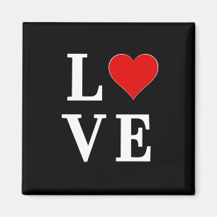 Imán LOVE Moderno trendy negro y blanco