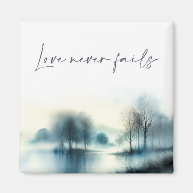 Imán Love never fails (Frente)