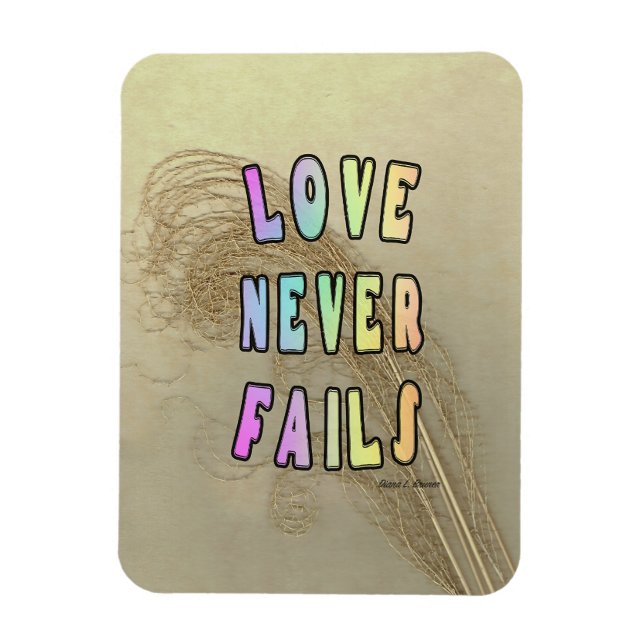 Imán Love Never Fails Refrigerator  (Vertical)
