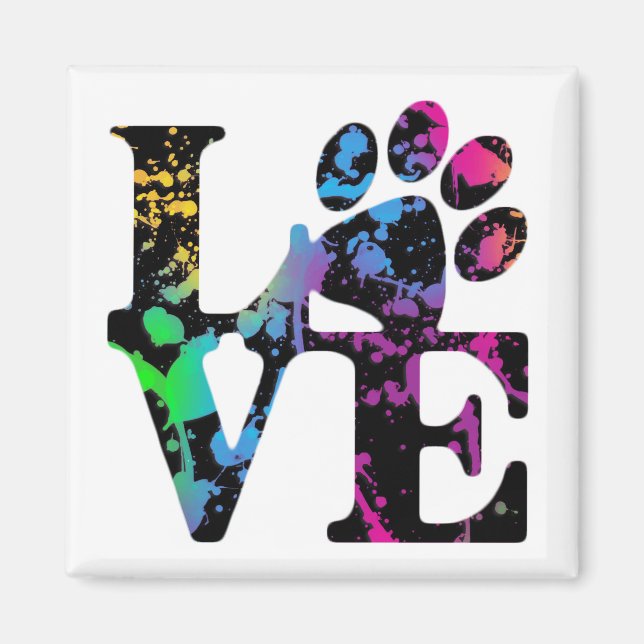Imán Love Paw Print Magnet (Frente)