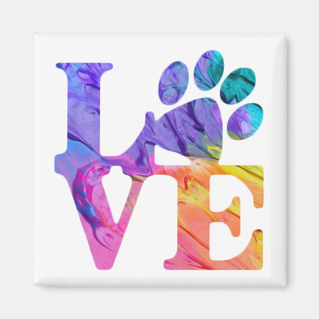 Imán Love Paw Print Magnet (Frente)