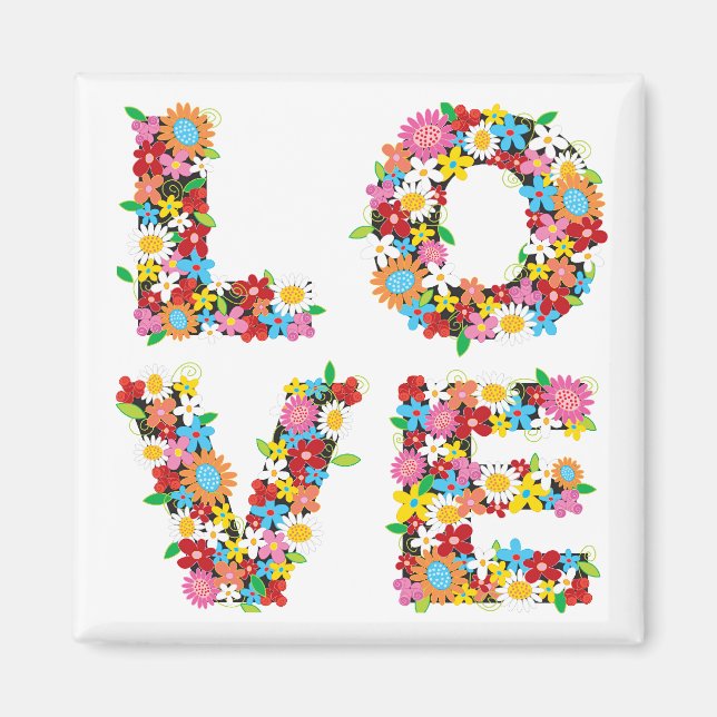 Imán LOVE Spring Flowers Magnet (Frente)
