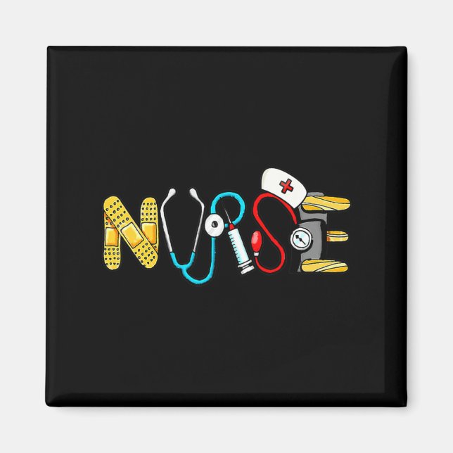 Imán Love Stethoscope Nurse Life Valentine Day Women  (Frente)