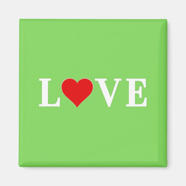Imán LOVE Trending Lime Green Modern Elegant (Frente)